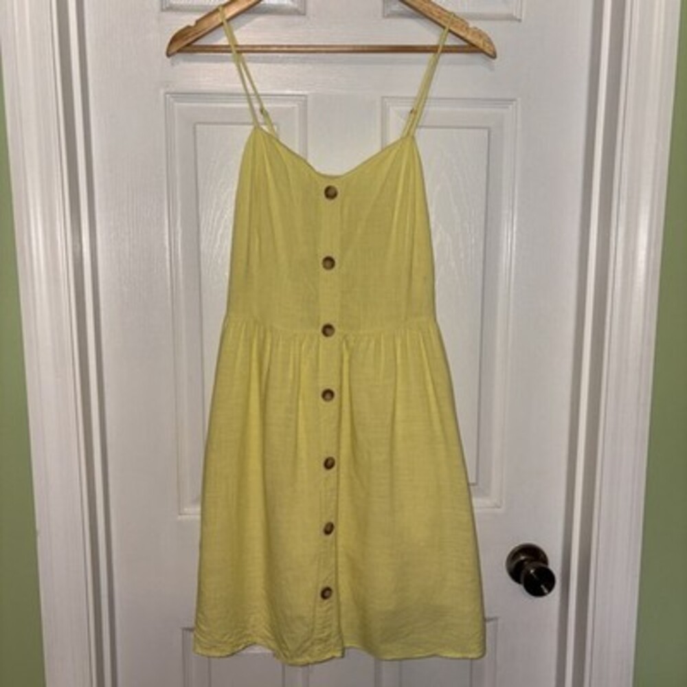EUC Juniors Sz M Copper Key, Yellow, Mini Sundress, Lined, Cotton Cool Summer